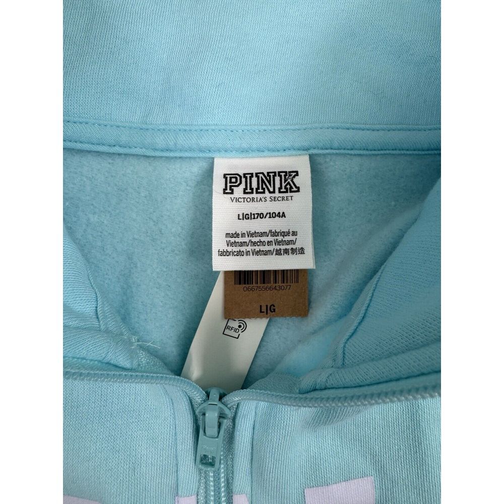 PINK Victoria's Secret Women's Teal Quarter Zip Sweater Size Large‎ - Picture 3 of 7
